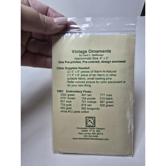 Vintage Tree Ornament Christmas Holiday 4" x 5" Creative Embroidery - Picture 2 of 2